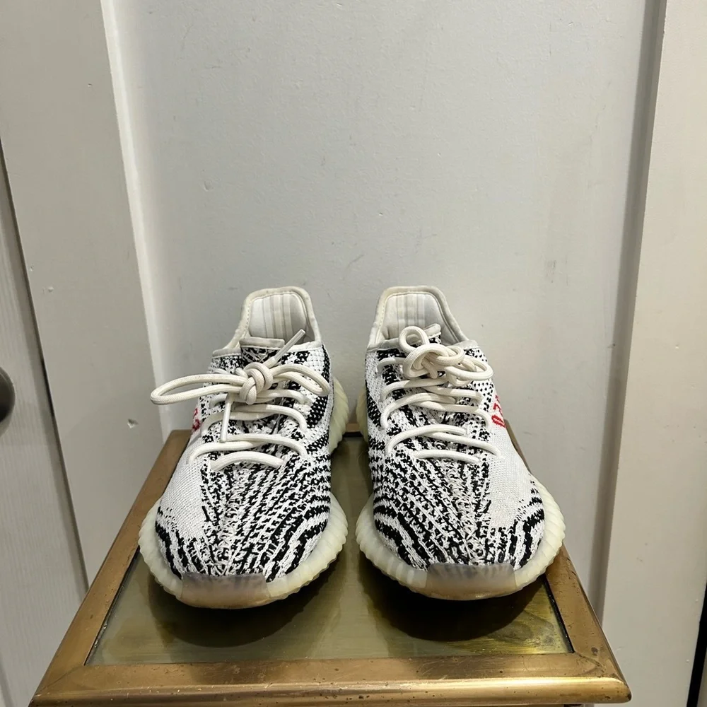 Yeezy - Adidas Kanye West Boost 350-V2 Zebra Collab Sneakers